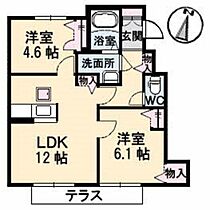 アットホームタウン原　Ａ棟  ｜ 岡山県岡山市中区長岡（賃貸アパート2LDK・1階・53.29㎡） その2