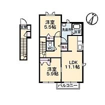 シャーメゾン　ボンコリーヌ　A棟  ｜ 岡山県岡山市東区瀬戸町下（賃貸アパート2LDK・2階・60.87㎡） その2