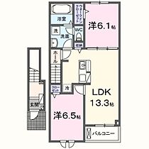 ボヌールII  ｜ 岡山県岡山市北区中撫川（賃貸アパート2LDK・2階・59.58㎡） その2