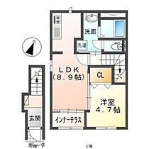 エルムル  ｜ 岡山県岡山市南区福富東2丁目（賃貸アパート1LDK・2階・42.34㎡） その2