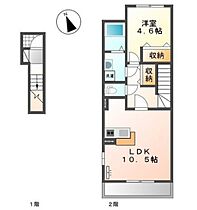 クレアール  ｜ 岡山県岡山市中区神下（賃貸アパート1LDK・2階・42.84㎡） その2