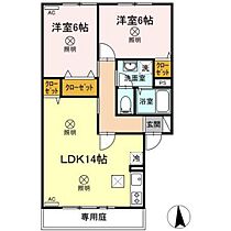 スゥイートガーデン国富　西棟  ｜ 岡山県岡山市中区国富3丁目（賃貸アパート2LDK・1階・59.54㎡） その2