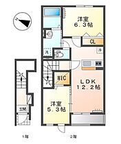 Emeraude Cateau  ｜ 岡山県岡山市北区庭瀬（賃貸アパート2LDK・2階・57.84㎡） その2