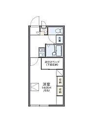 レオパレスブルースカイ3 1Kの間取図画像
