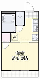 富田ハイツ 3階1Kの間取り