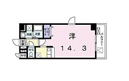 リョーアイ 3階ワンルームの間取り