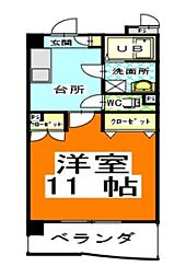 アークハイツ鹿田 4階1Kの間取り