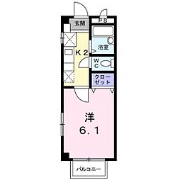 エクセレントA 1Kの間取図画像