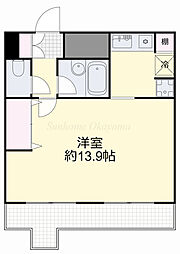 マローン京町 7階1Kの間取り