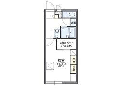 レオパレスorchid 1Kの間取図画像