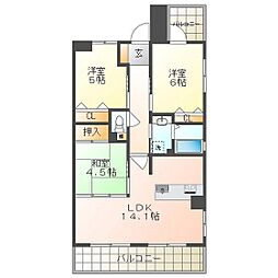 アルファライフ岡大医学部前 10階3LDKの間取り