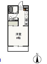ピュアライフ 1Kの間取図画像
