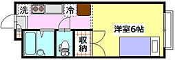 メゾンソレイユ2 1Kの間取図画像