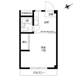 ホワイトメゾン学南1 1Kの間取図画像