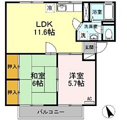 エバーグリーンA 3LDKの間取図画像