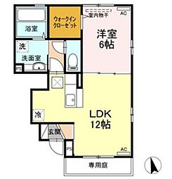 カーサルミナス2 1LDKの間取図画像