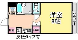 サンライト津島2号 1Kの間取図画像