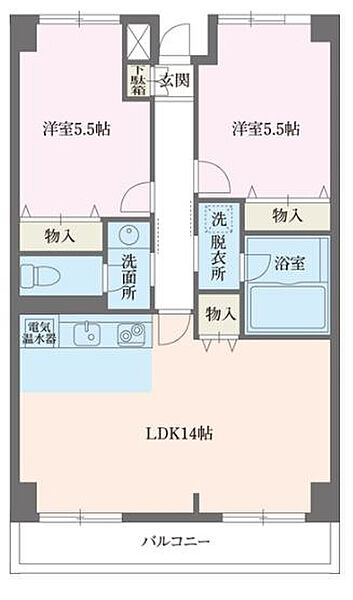 スカイコート ｜神奈川県厚木市旭町3丁目(賃貸マンション2LDK・3階・61.72㎡)の写真 その2