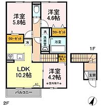 COSMOS  ｜ 神奈川県愛甲郡愛川町中津（賃貸アパート3LDK・2階・63.71㎡） その2