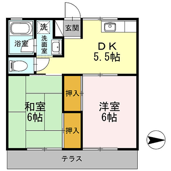 遠藤ハイツ ｜神奈川県厚木市飯山南2丁目(賃貸アパート2DK・1階・43.29㎡)の写真 その2