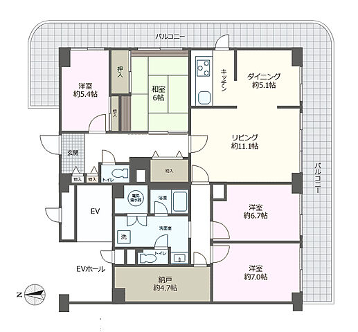 間取り コープ野村大森 6階/-