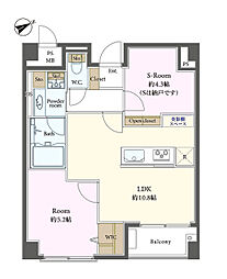 渋谷スカイレジテル 1SLDKの間取図画像