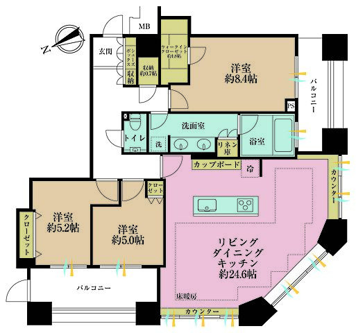 間取り 芝浦アイランドケープタワー 32階/-
