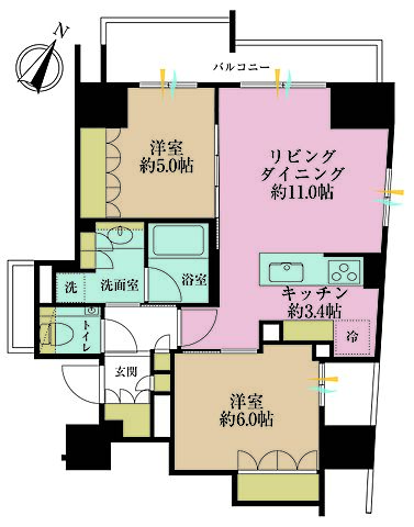 間取り ジオグランデ白金台 11階/-