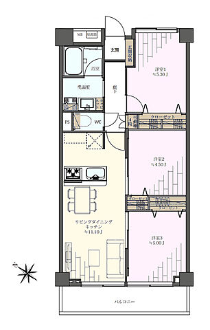間取り シェトワ代々木 3階/-