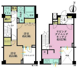オープンレジデンス南青山イーストテラス 2LDKの間取り