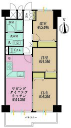 フジタ早稲田マンション 3LDKの間取図画像