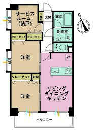 グランイーグル川崎駅前通 2SLDKの間取図画像