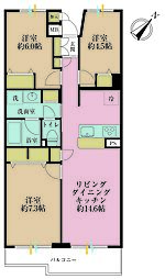 ハイホーム南大井A棟 3LDKの間取図画像