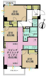 サニーコート西小山 3LDKの間取図画像
