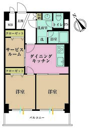 パレドール池袋 2SDKの間取図画像
