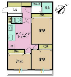 山下町ハイツ 3DKの間取図画像