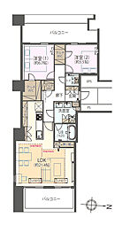 ワールドシティタワーズブリーズタワーB1棟 2LDKの間取図画像
