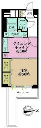 秀和大岡山レジデンス 1DKの間取図画像
