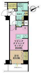シーンズ大森パークサイド 1LDKの間取図画像