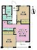 間取り：2LDK、専有面積45.36m2、バルコニー面積2.9m2