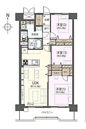 シティコープ大森東1号棟 3LDKの間取図画像