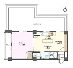 上高田マンション 1LDKの間取図画像