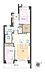 間取り：2LDK、専有面積55.98m2、バルコニー面積8.55m2