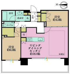 品川イーストシティタワー 2LDKの間取図画像