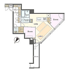 グランドメゾン三軒茶屋の杜 2LDKの間取図画像
