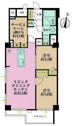 ライオンズマンション南平台 2SLDKの間取図画像