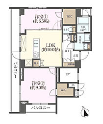 アデッソ新宿若松町 2LDKの間取図画像