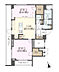 間取り：2LDK、専有面積62.51m2、バルコニー面積12.2m2