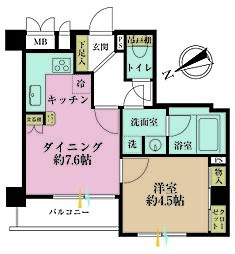 ノバコスモ荻窪 1DKの間取図画像