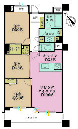 ダイナシティ三宿 3LDKの間取図画像